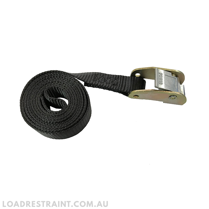 Cam Buckle Tie Down 25mm x 2.5mm With S Hooks LC 300kg - Load Restraint