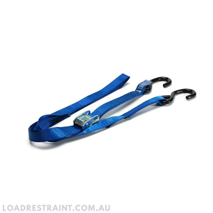 Cam Buckle Tie Down 25mm x 2.5mm With S Hooks LC 300kg - Load Restraint