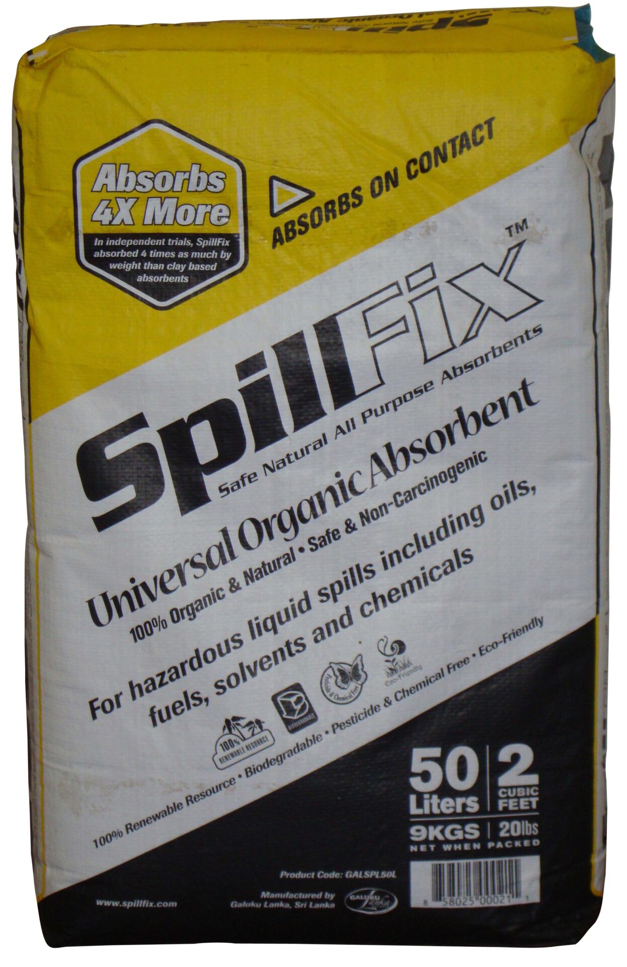 SPILLFIX Universal Organic Coir Absorbent - 50 Ltr
