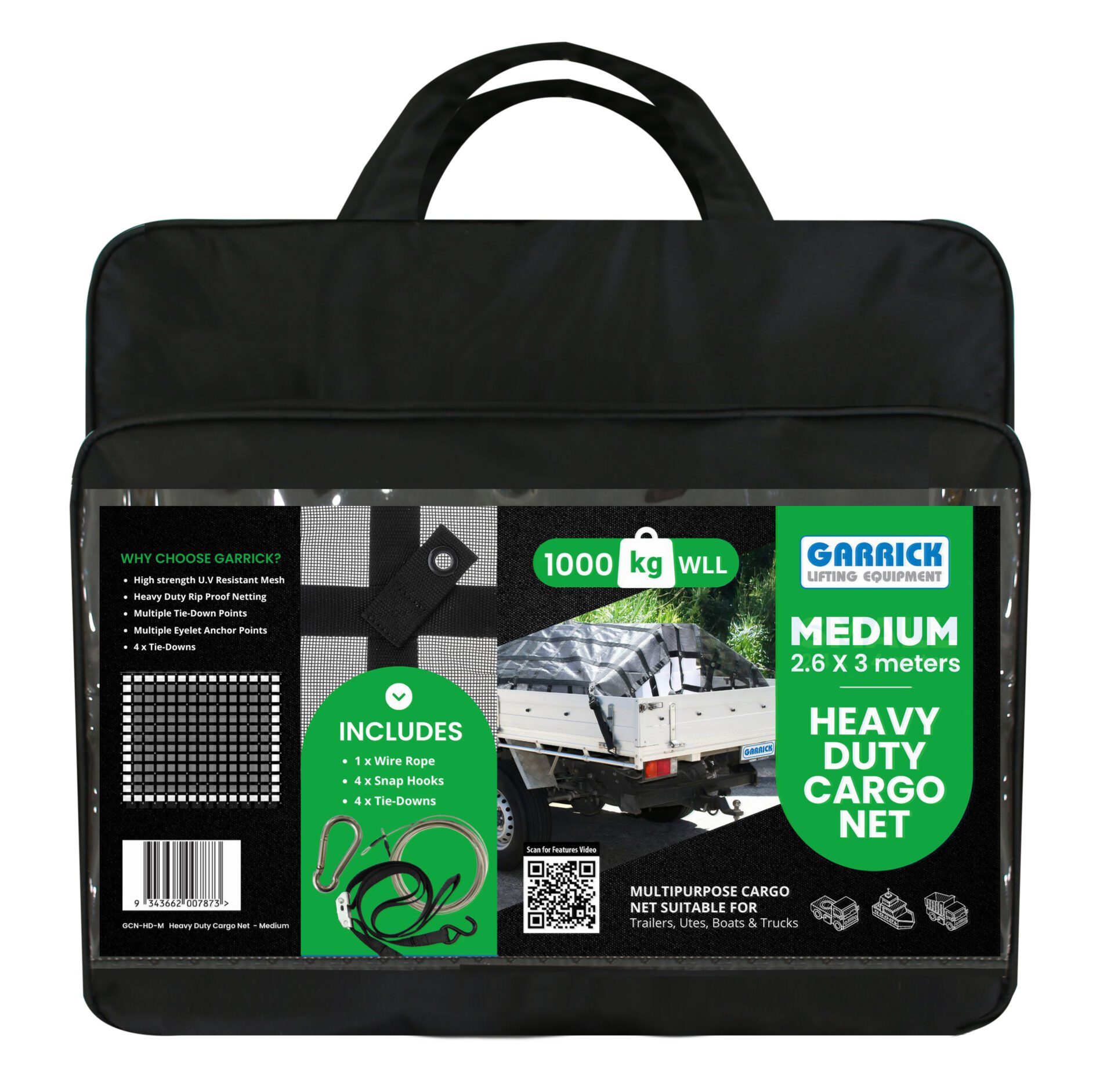 GARRICK Heavy Duty Cargo Net Medium - 3mx2.6m