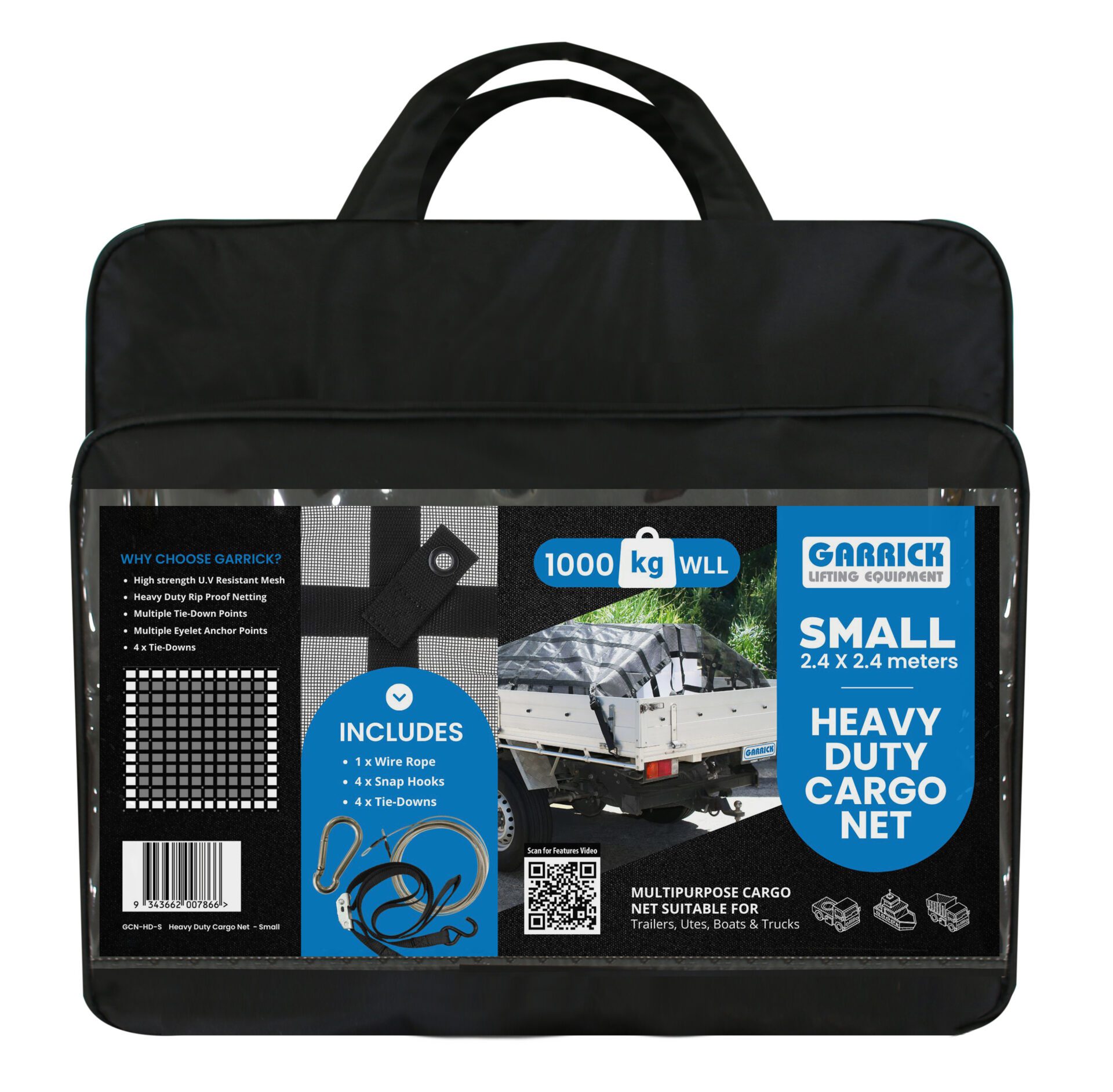 GARRICK Heavy Duty Cargo Net Small - 2.4mx2.4m