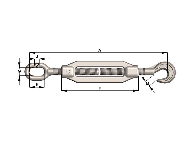 Townley Rated Hook and eye Turnbuckle